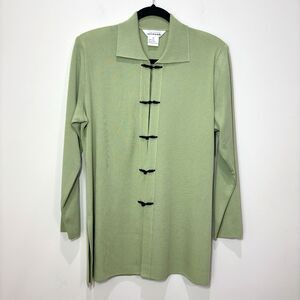 Exclusively Misook Jacket Cardigan M Sage Green Asian Eastern Shanghai Elegant